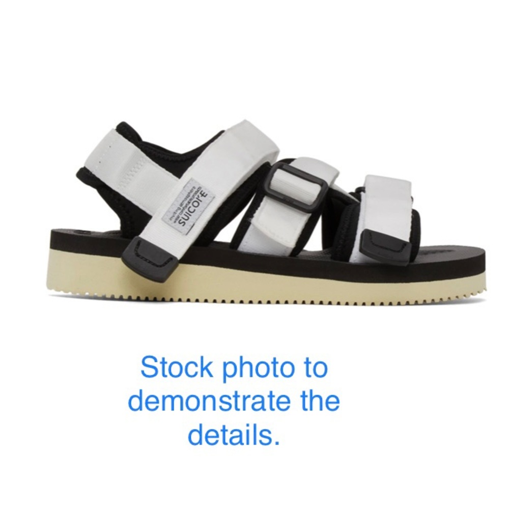 SUICOKE White & Black KISEE Sandals Rare color way! Best Japanese Spring style!